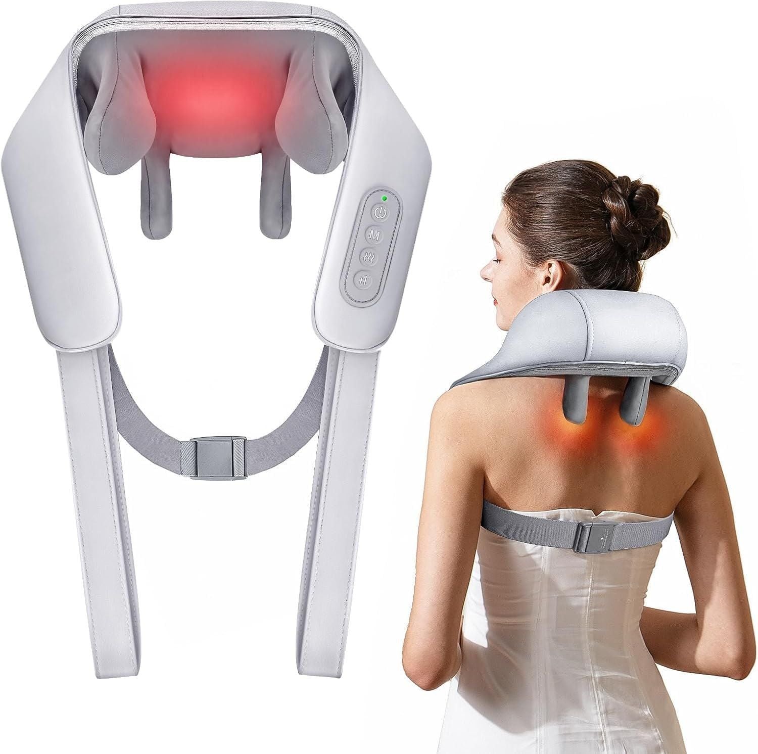 Wireless Neck & Back Massager with Heat – Deep Tissue Pain Relief for Neck, Shoulders, Back & More
