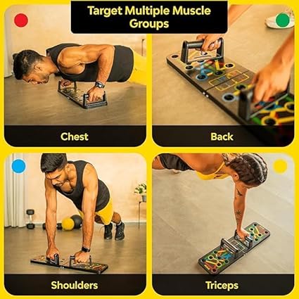 Multi-Angle Pushup Board with Non-Slip Handles – Foldable, Portable Home Gym Equipment for Full Body Workout