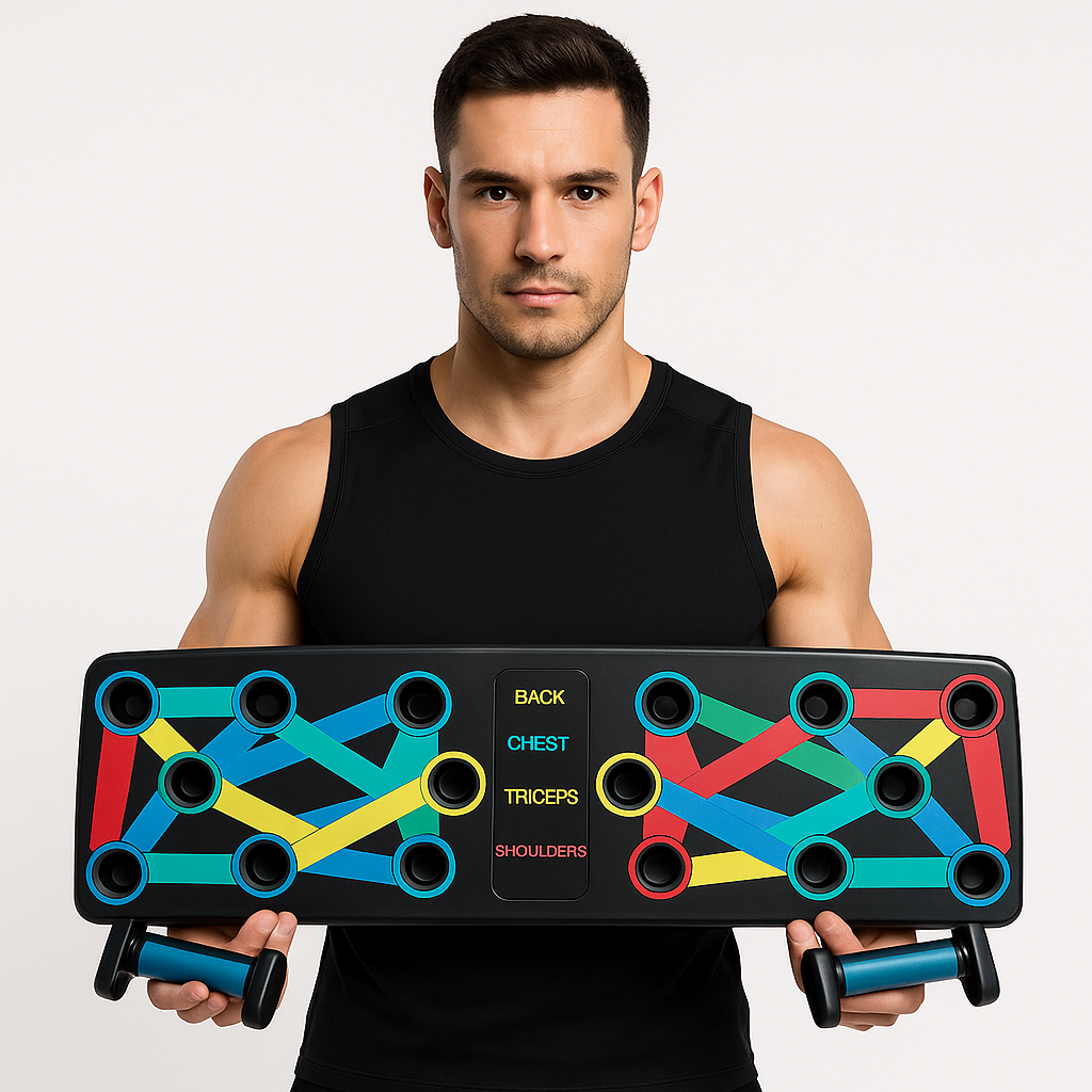 Multi-Angle Pushup Board with Non-Slip Handles – Foldable, Portable Home Gym Equipment for Full Body Workout
